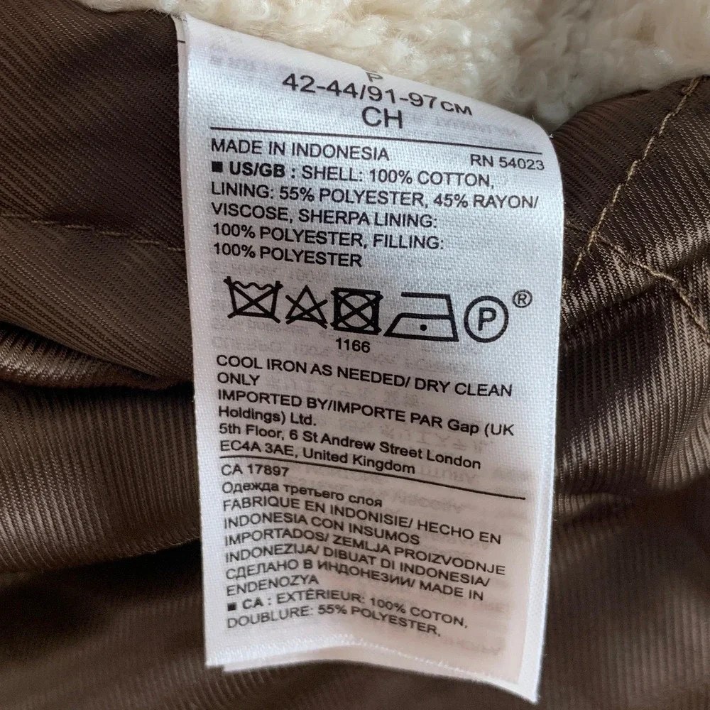Banana Republic Bomber Jacket Men Small Brown Moleskin Sherpa Emmetex Italy